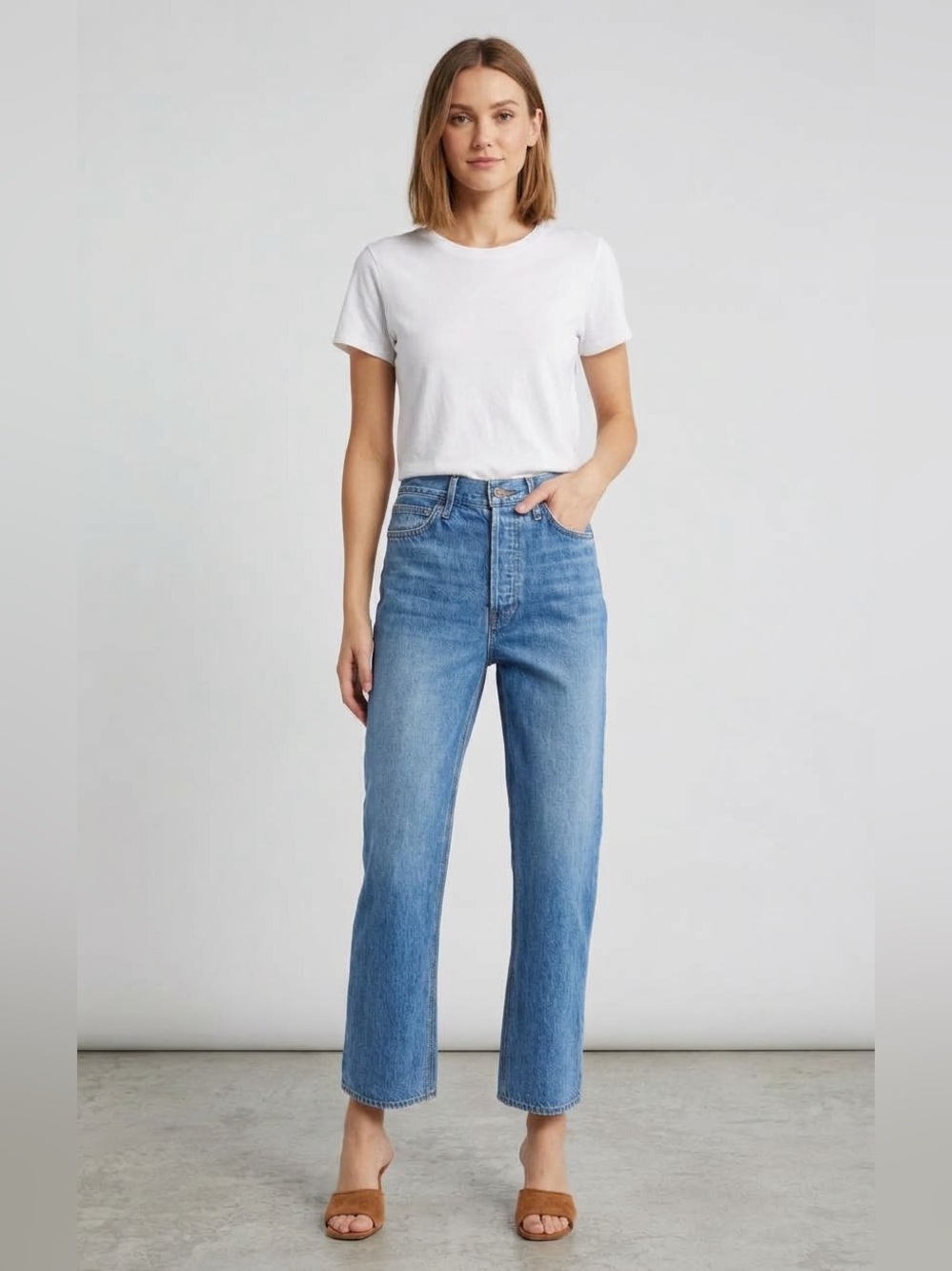 NWT Veronica Beard Daniela High Waist Ankle Straight Leg Jeans Sz 29